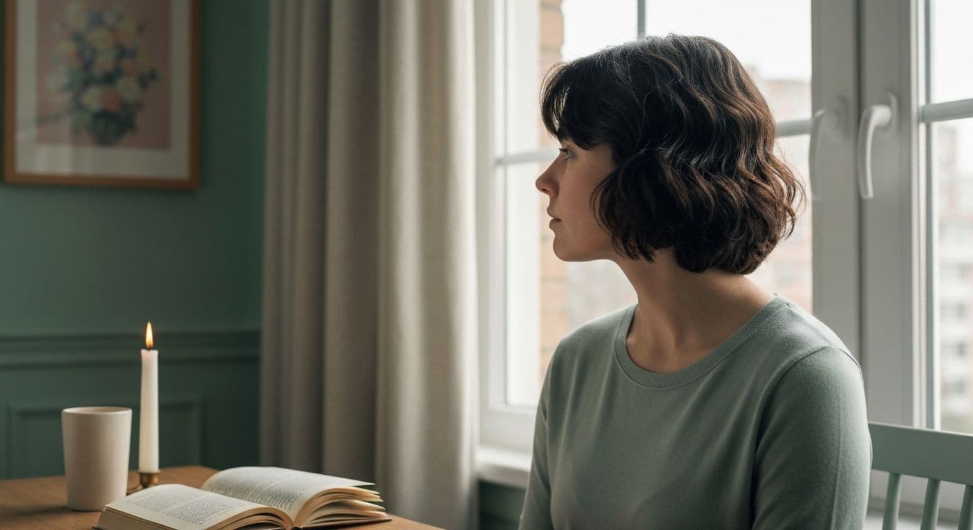 Person finding peace during weekend while managing divorce heartbreak with supportive tools and new routines