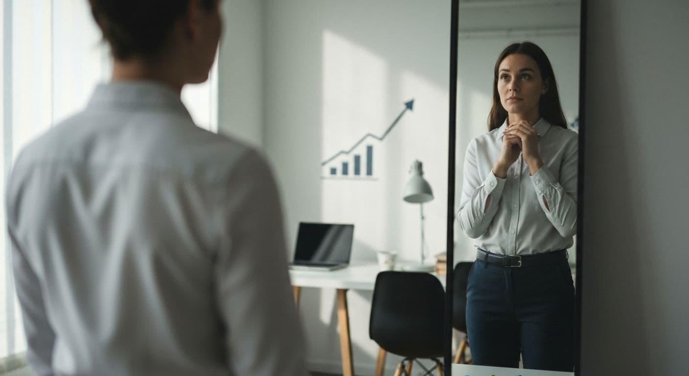Professional demonstrating the significance of self awareness in career growth through thoughtful workplace reflection
