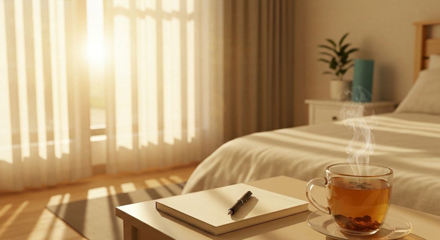 Woman practicing morning rituals to overcome heartbreak fast with sunlight streaming through window