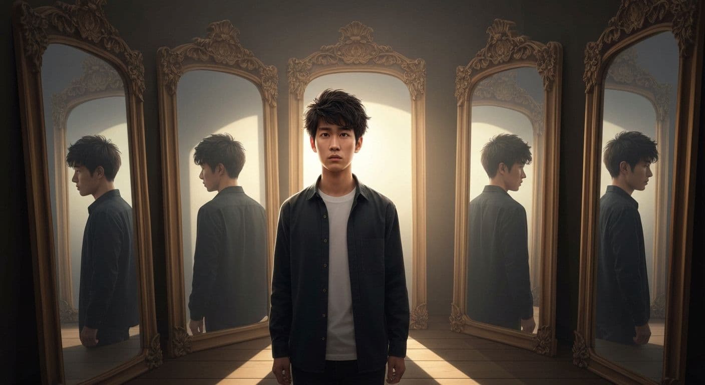 Person reflecting peacefully showing the balance between self awareness and acceptance