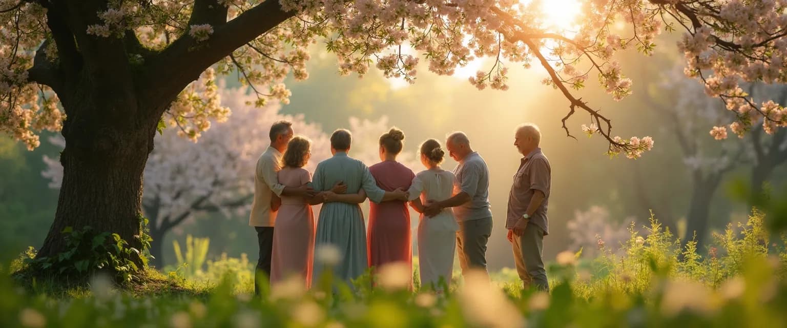Group of people connecting at a transformed grief share program community healing hub