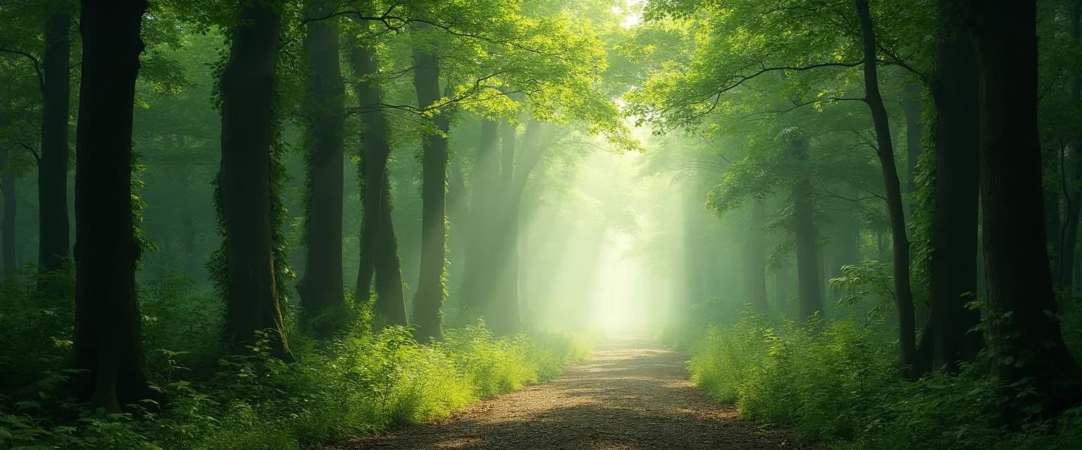 Person forest bathing in nature to relax their mind and find calm
