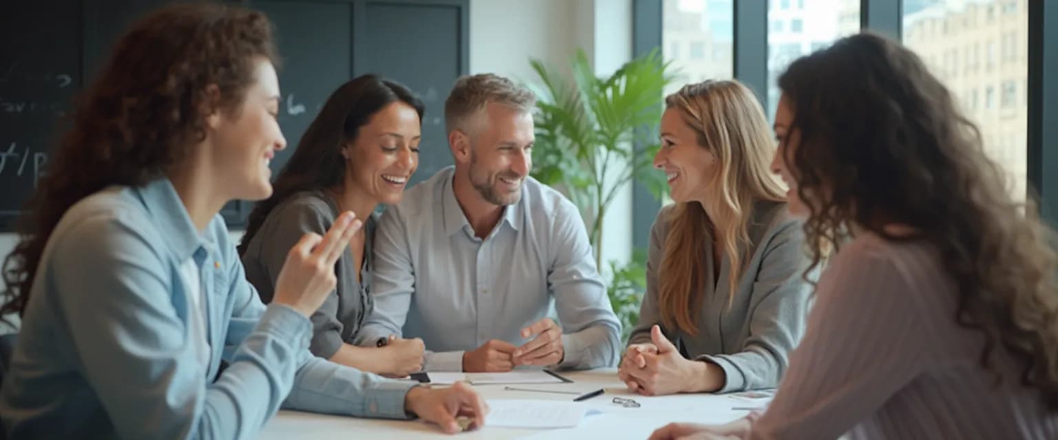 Manager demonstrating leadership EQ during a casual team discussion