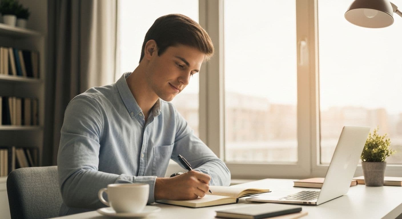 Emerging leader practicing daily micro-reflections for self awareness and leadership development