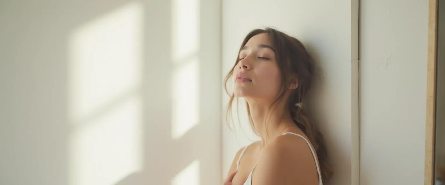 Person practicing mirror work exercises for self development and self awareness