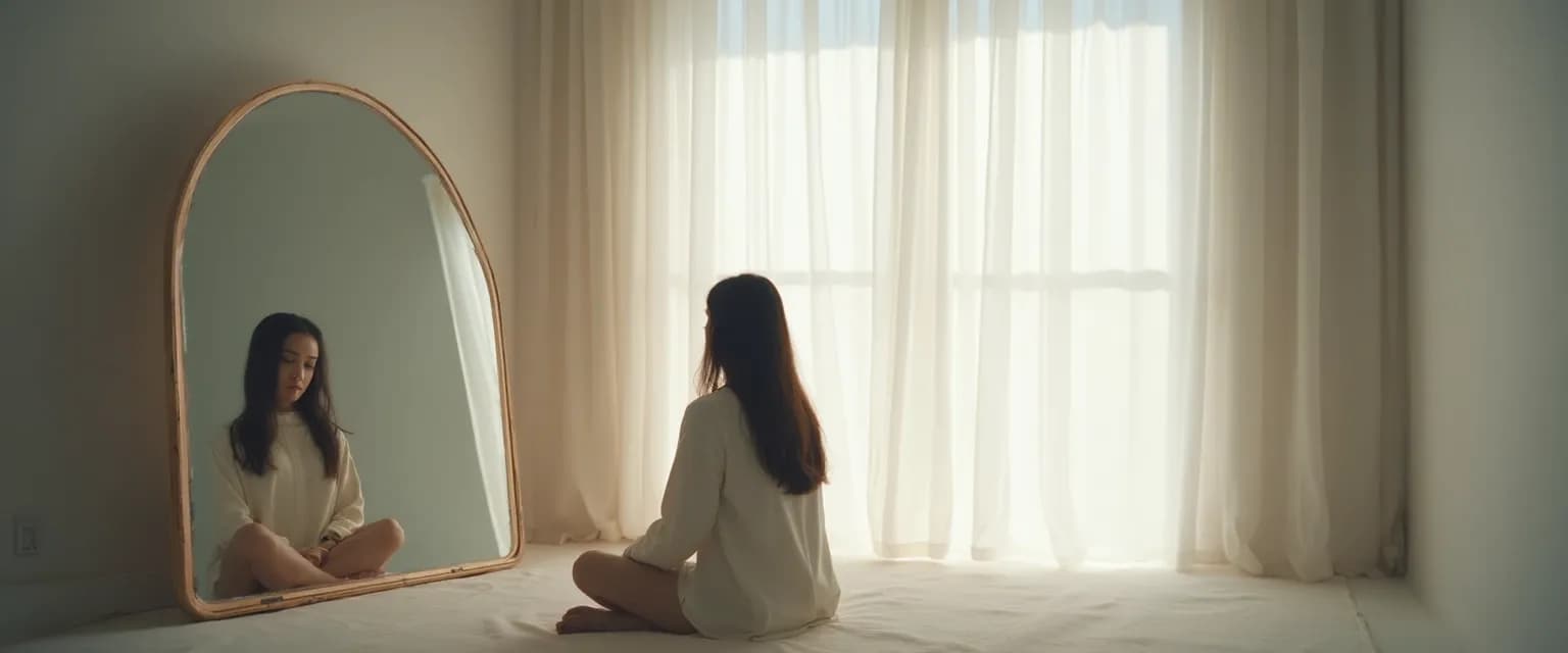 Person practicing self-awareness in EQ with a mindful reflection exercise