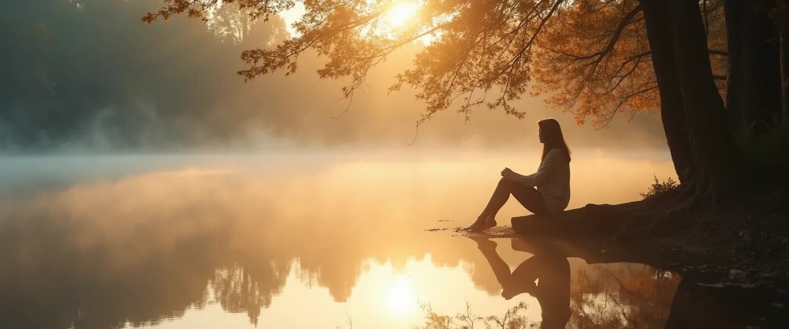 Person practicing identity and self awareness through mindful reflection