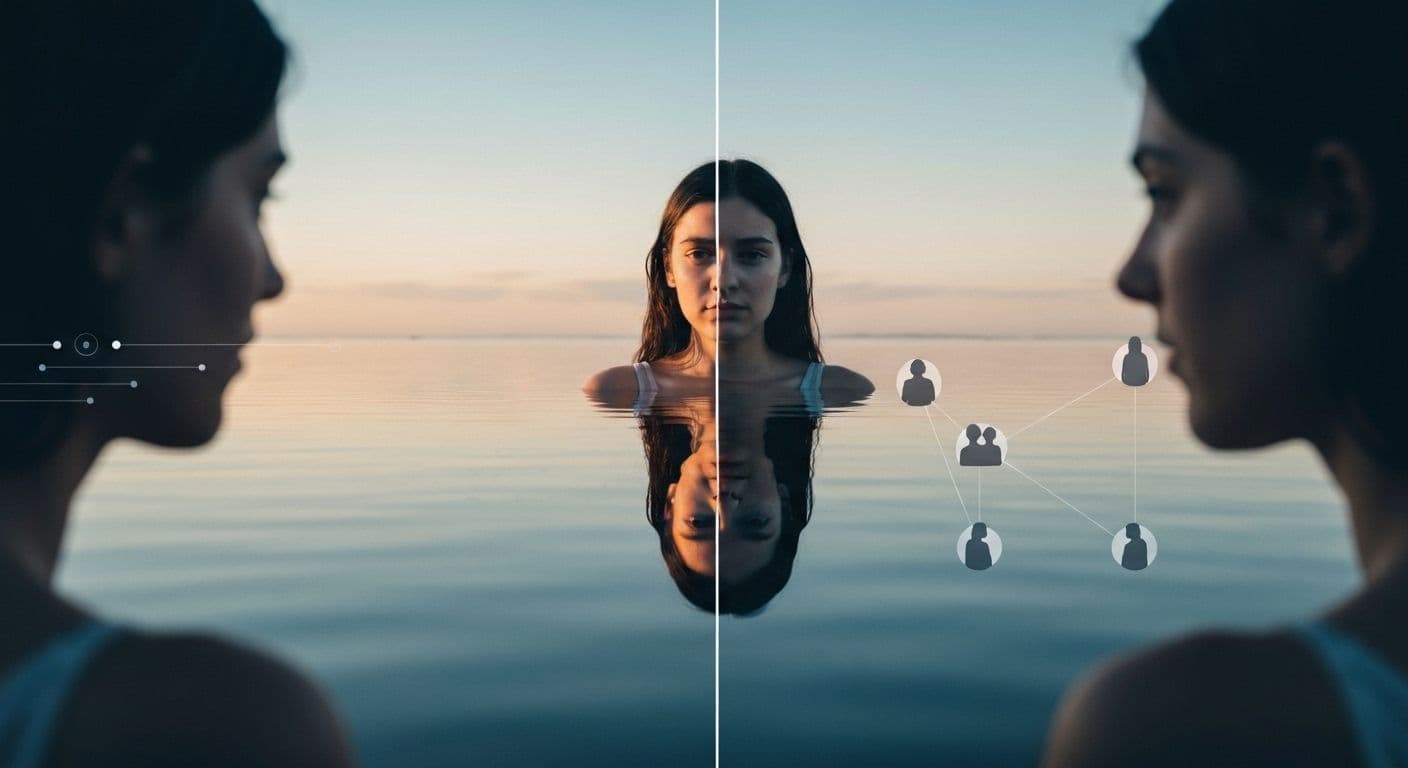 Person reflecting on emotions while developing emotional self-awareness during a meaningful conversation