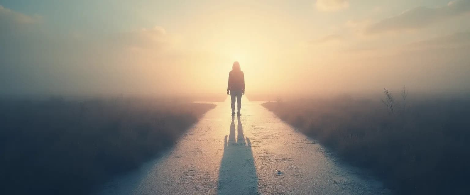 Person practicing mind amend techniques for mental pattern reset