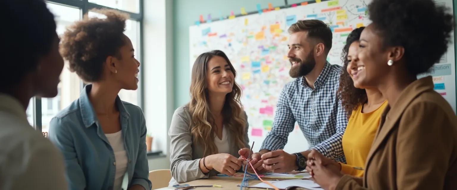 Team members demonstrating social awareness emotional intelligence examples in a workplace meeting