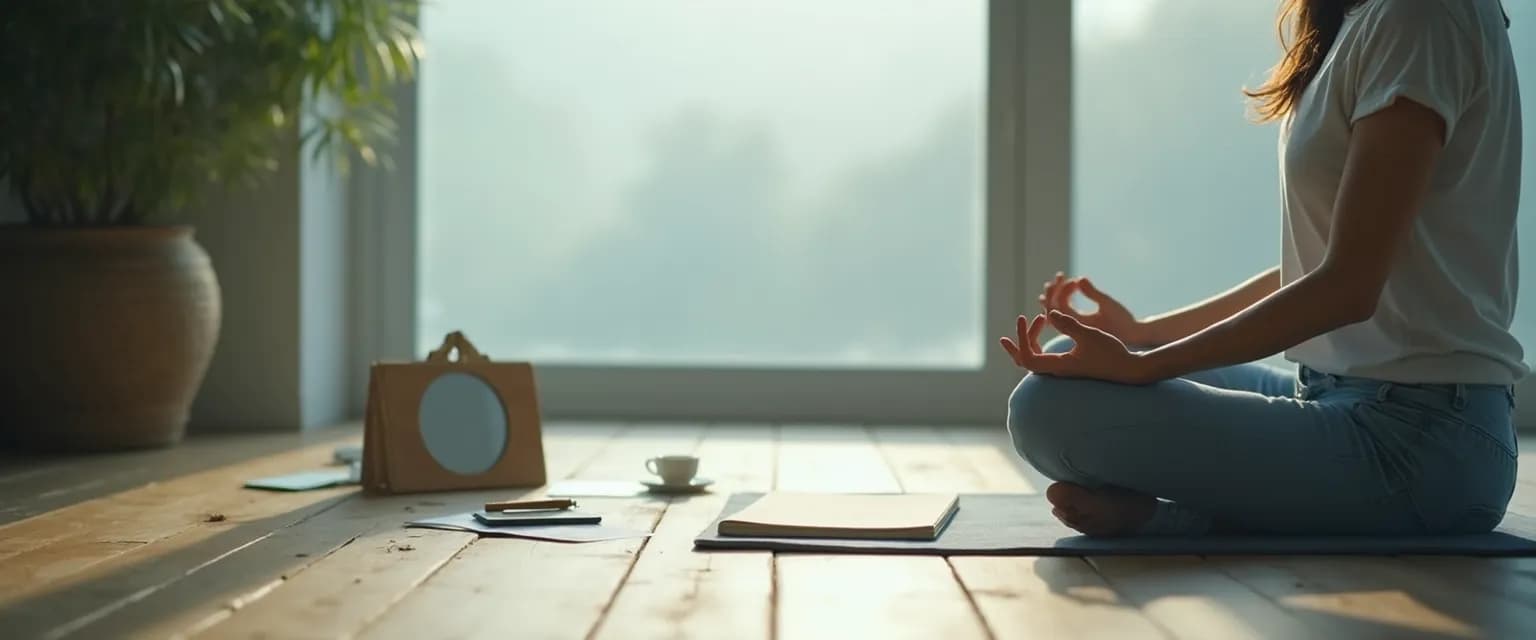 Person practicing self-awareness exercises recommended by NHS mental health practitioners