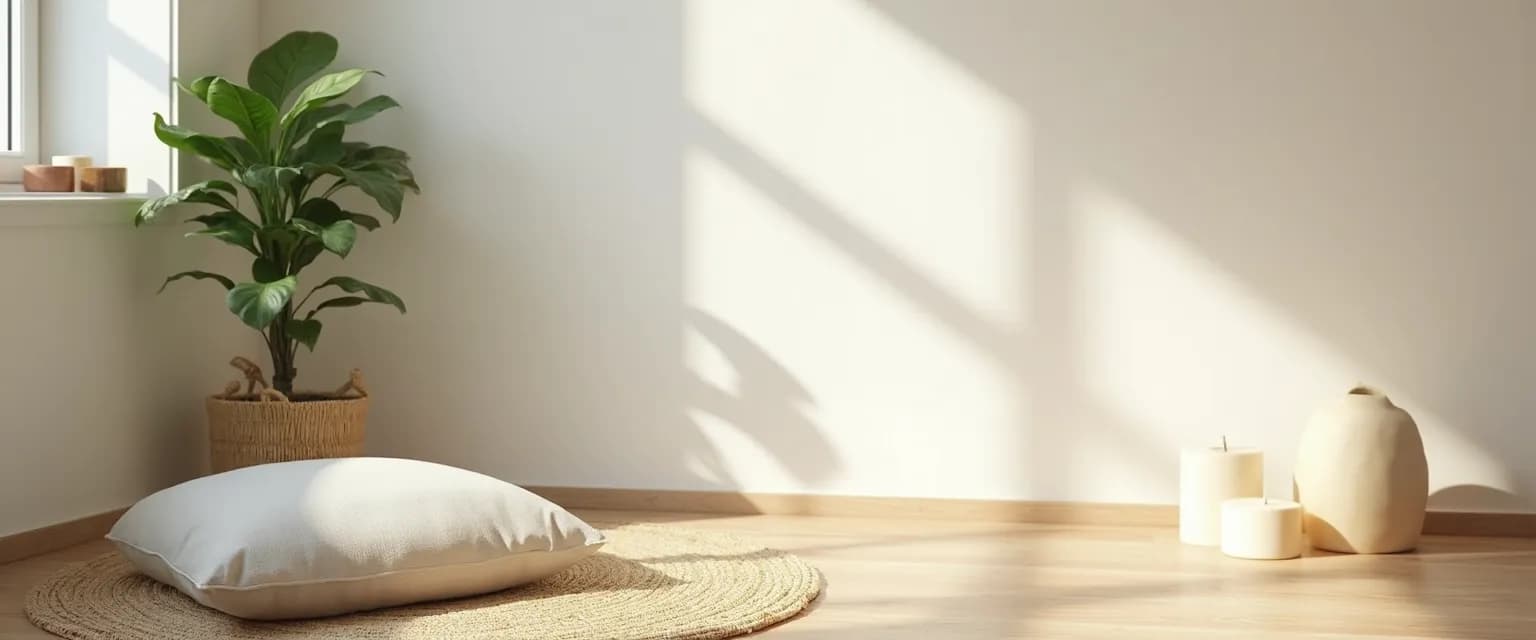 Peaceful home meditation space created using The Headspace Guide to Meditation and Mindfulness principles