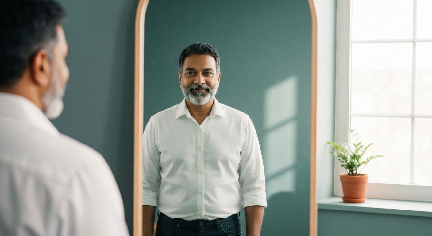 Person experiencing daily happiness through self esteem awareness month practices and self-worth recognition