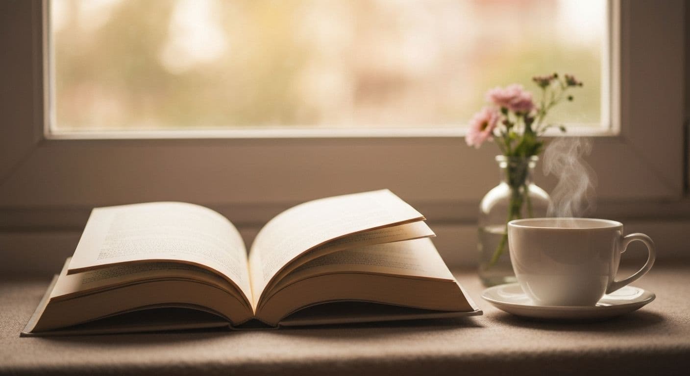 Person reading short stories about heartbreak while sitting peacefully, symbolizing emotional healing through fiction
