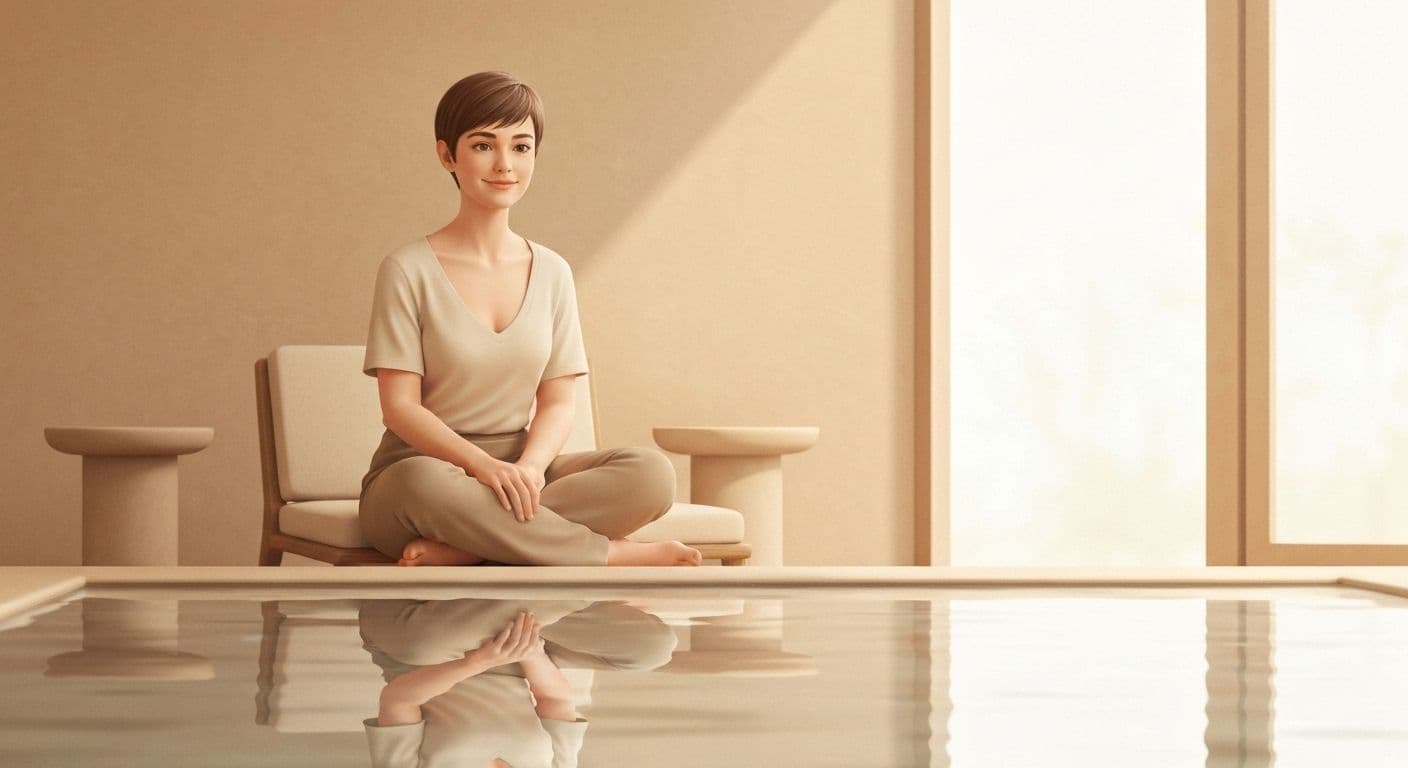 Person practicing mindful self-reflection demonstrating the description of self awareness through calm observation