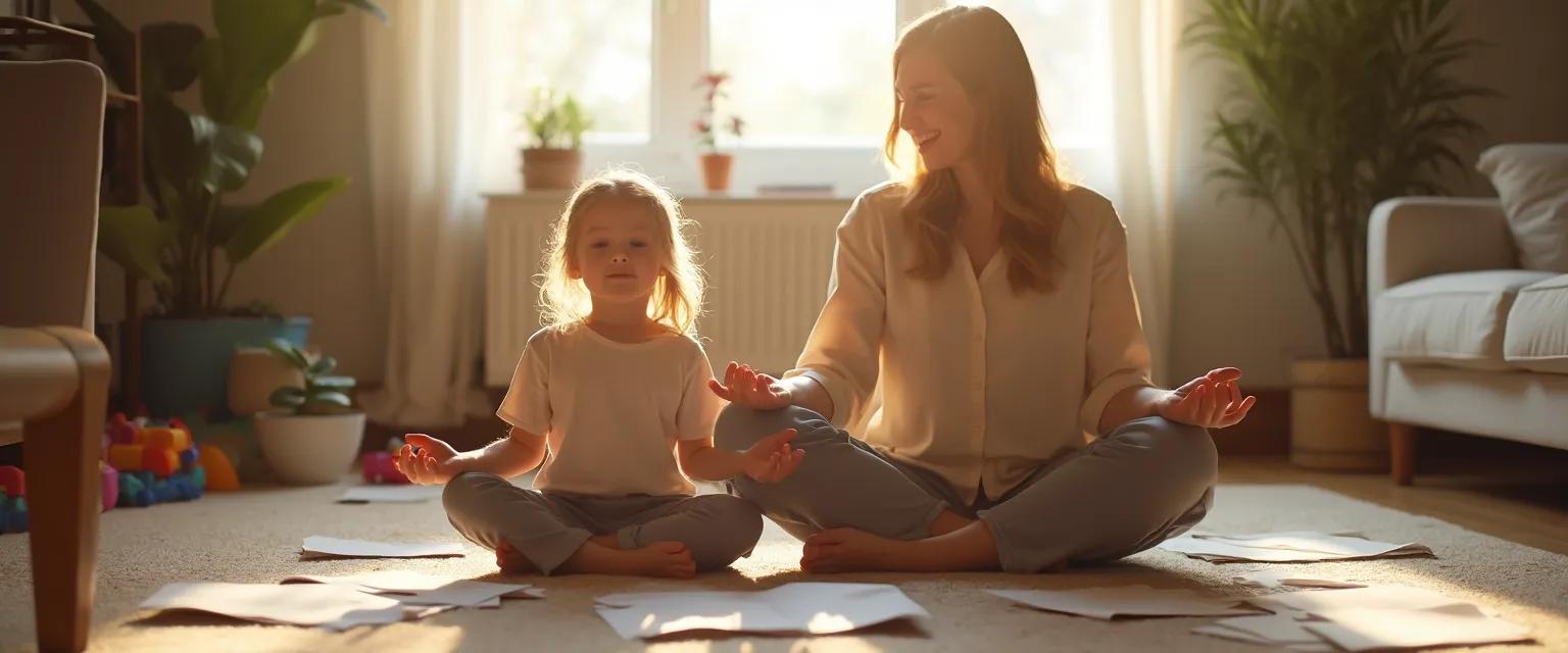 Family experiencing the miracle of mindfulness during a peaceful moment together