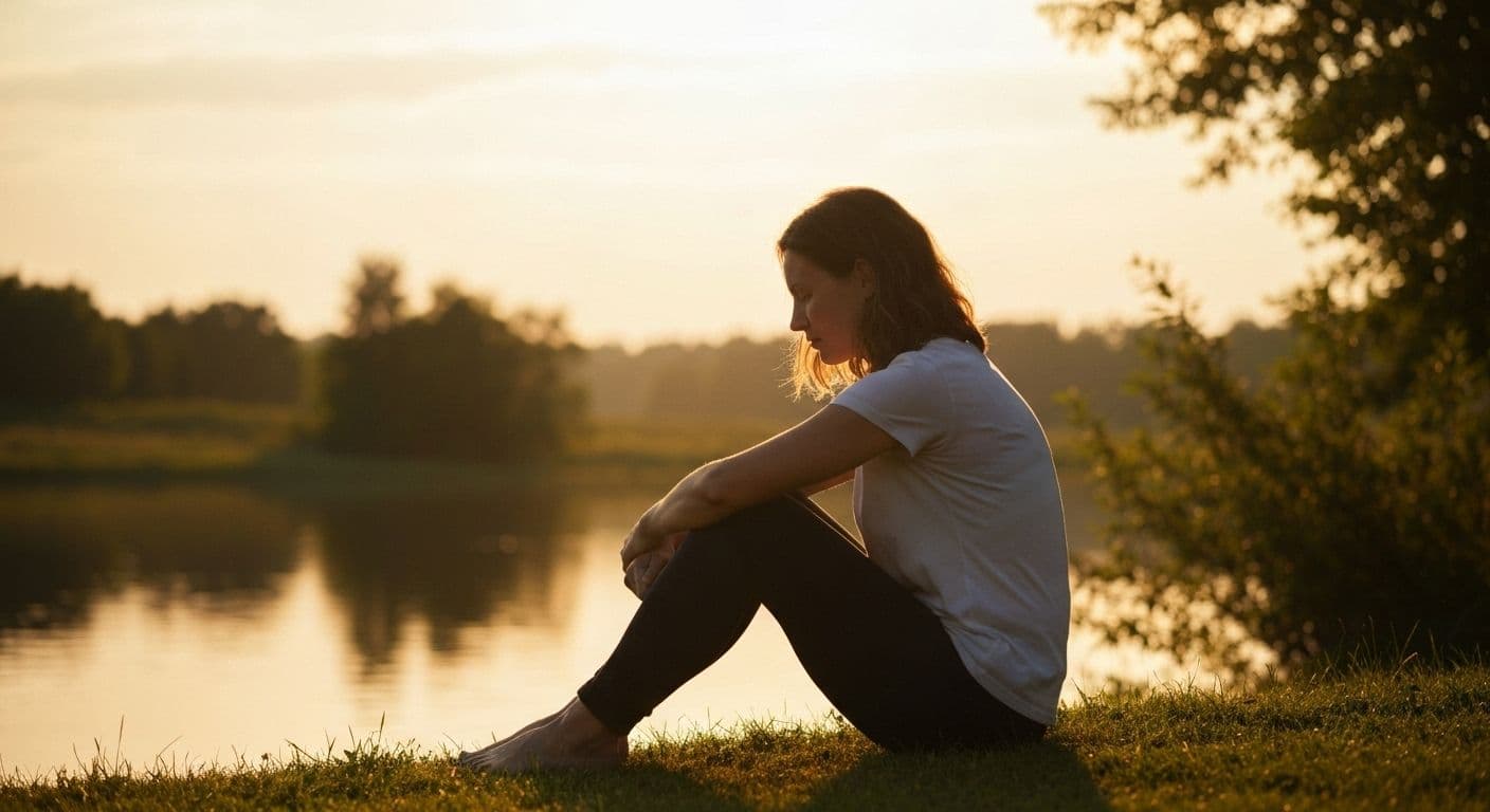 Person reflecting peacefully showing the best way to get over a breakup through emotional processing