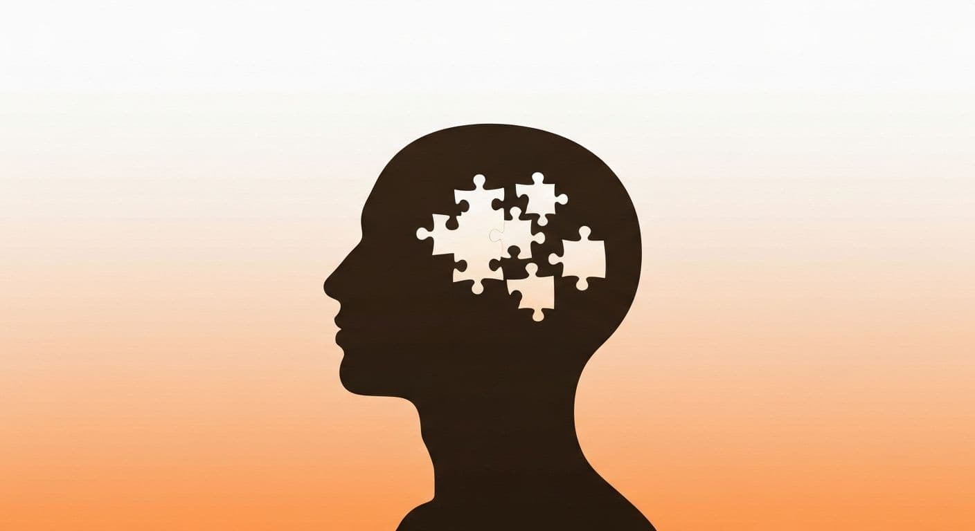 Person experiencing losing self-awareness during emotional moment with brain activity visualization