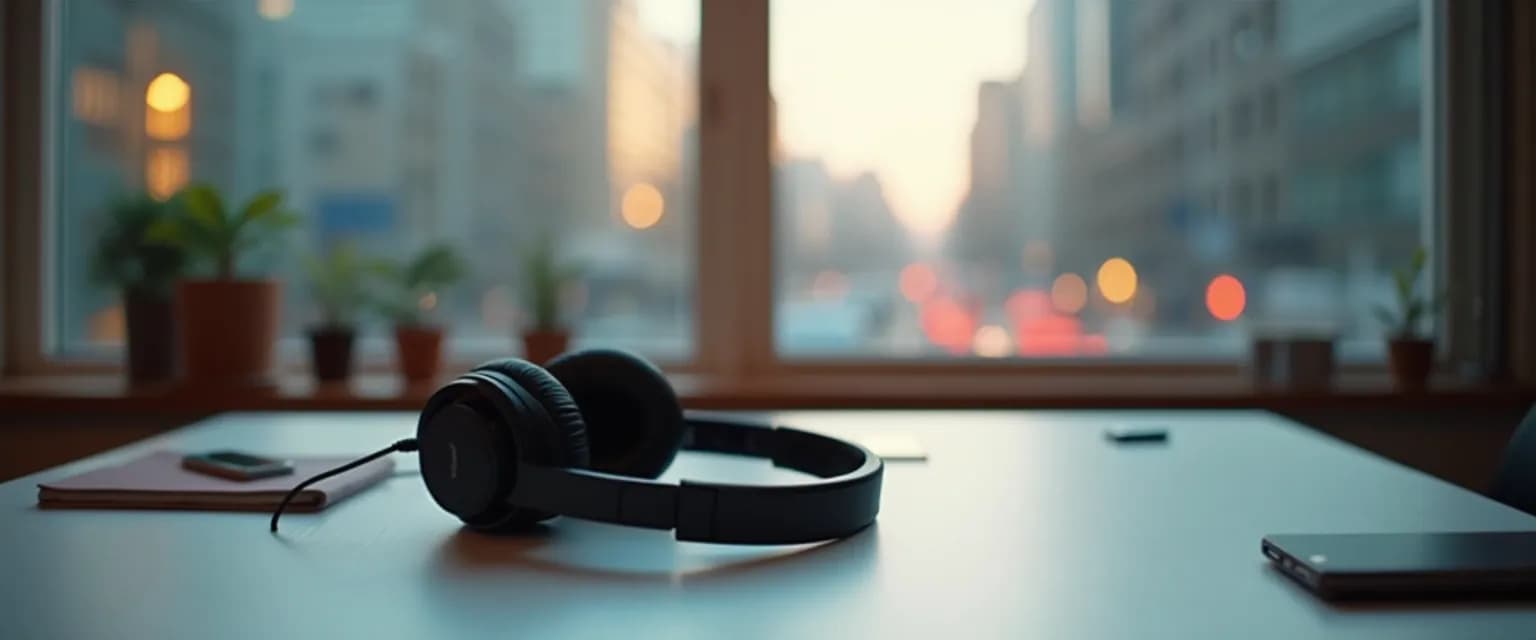Person practicing headspace mindfulness techniques in a busy environment