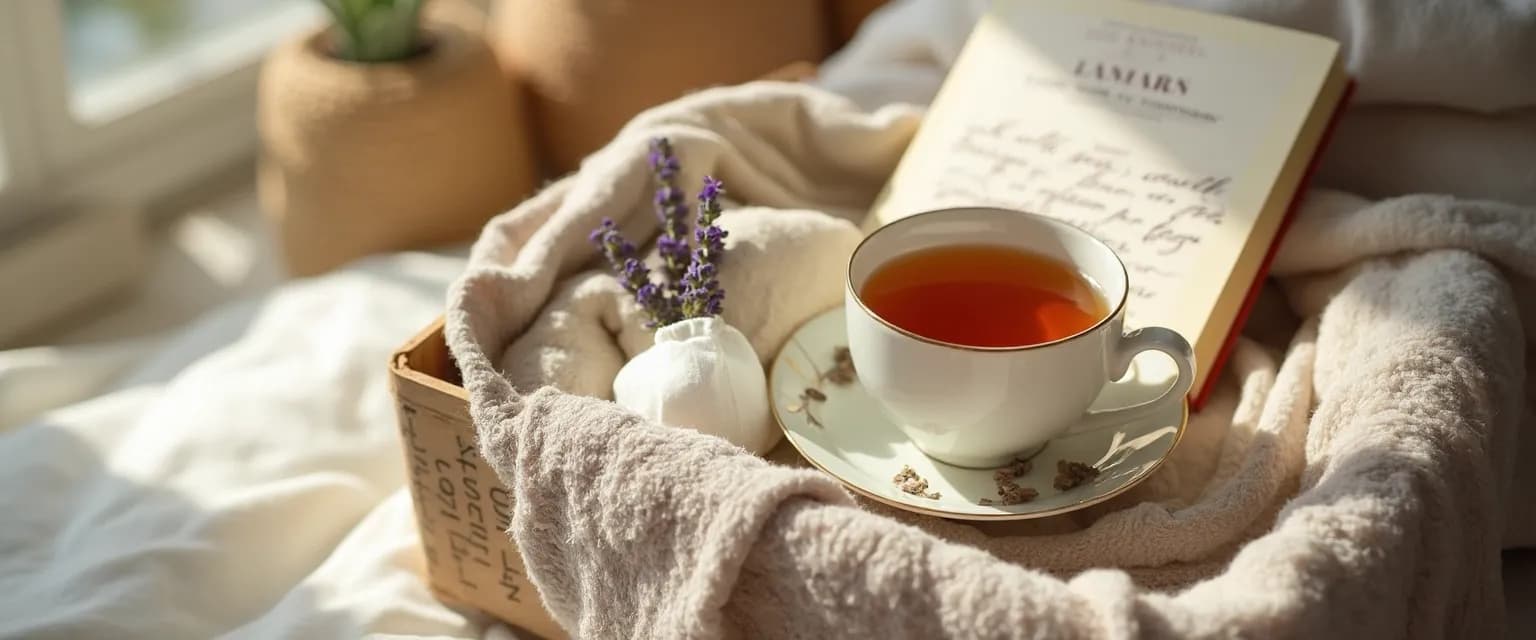 Care package with comforting items to send a grieving friend