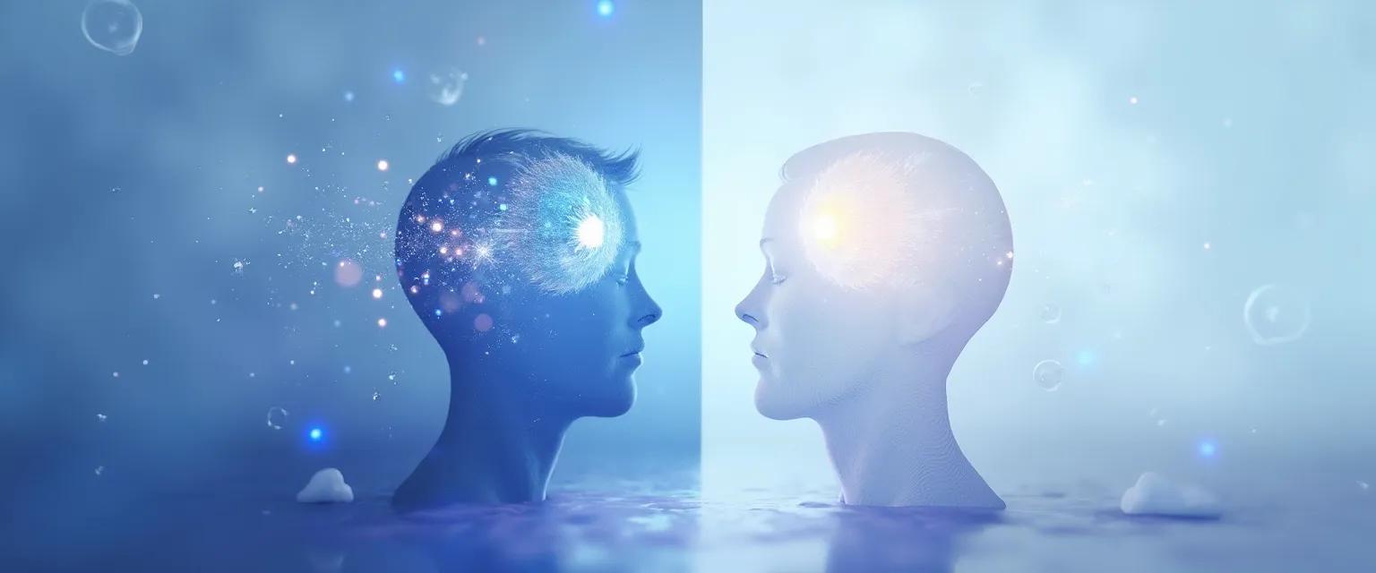 Person practicing cognitive self-awareness techniques in a calm environment