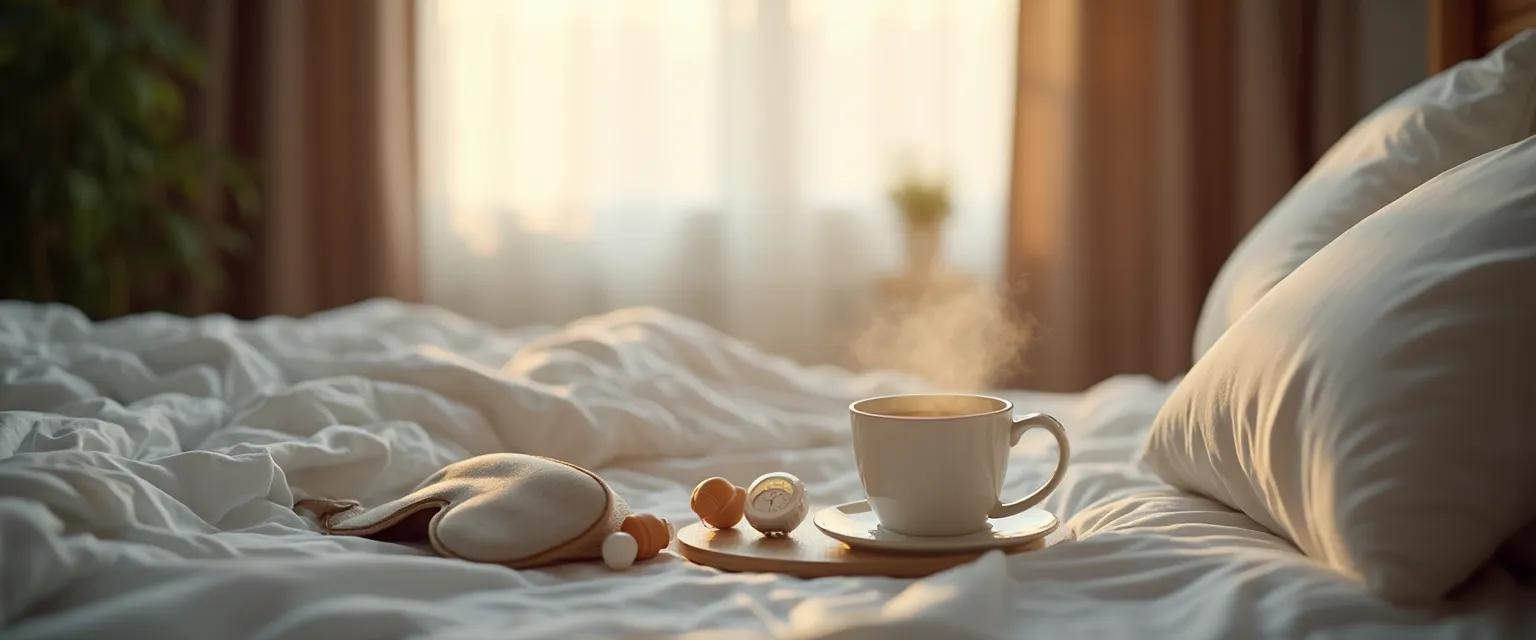 Night shift worker practicing mindfulness for sleep techniques during daytime rest