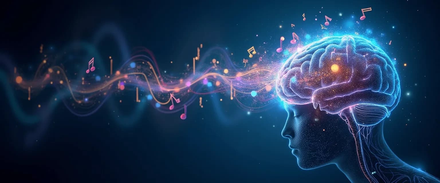 Person experiencing deep subconscious mind reprogramming while listening to specialized music