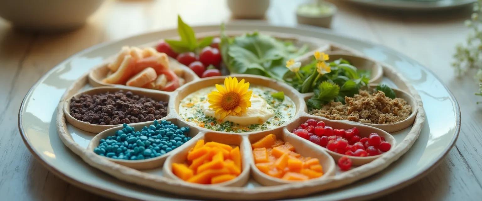 Colorful mind platter diagram showing activities for emotional balance