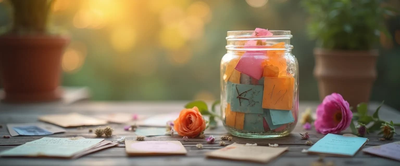 Memory jar gift with supportive messages for a friend who lost a loved one
