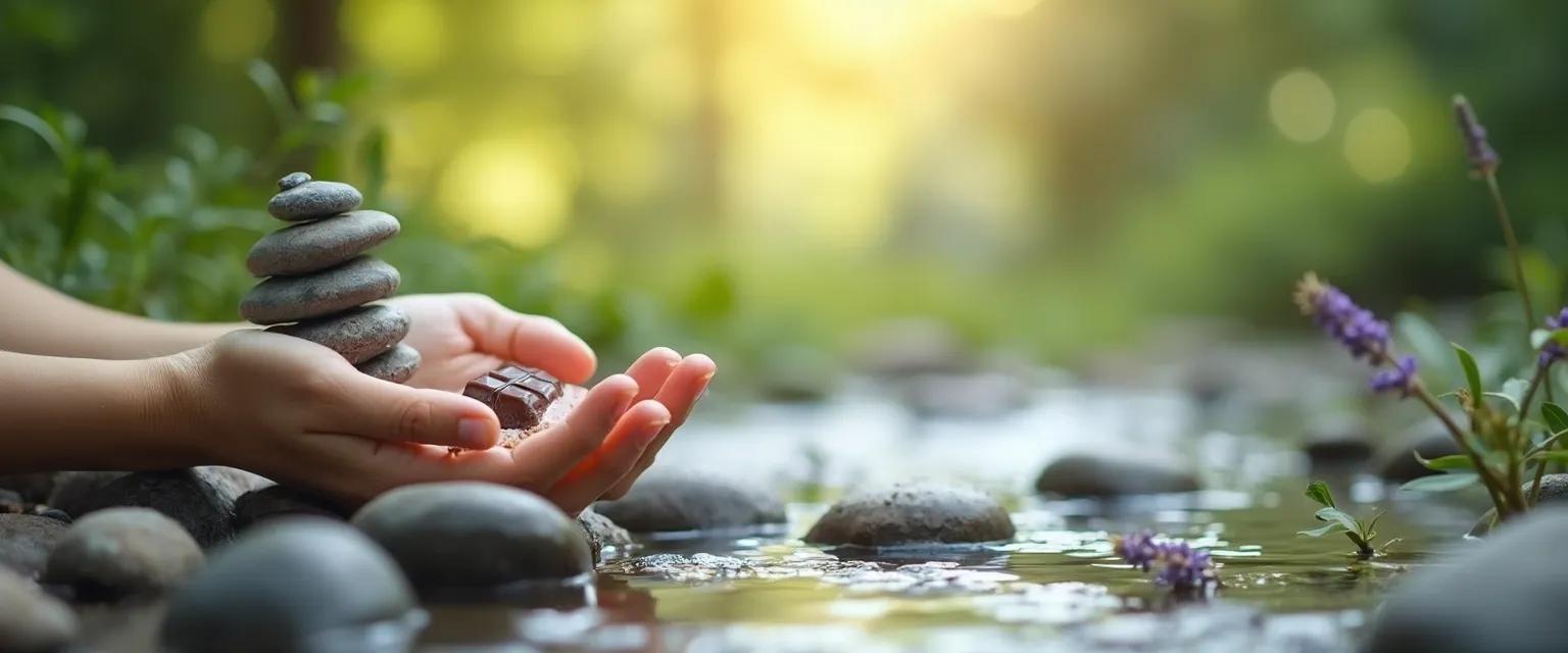 Person using sensory grounding techniques as effective ways to help anxiety