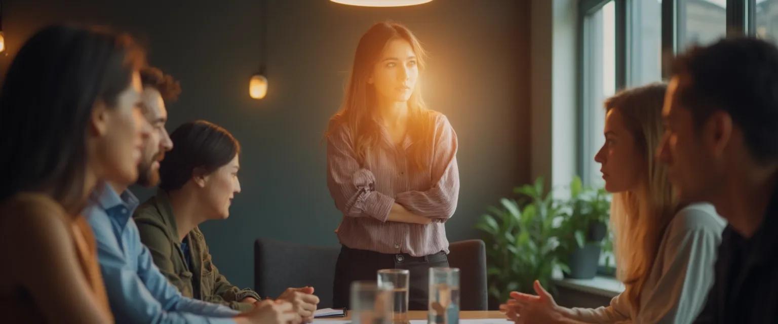 Professional team demonstrating self-awareness and success through thoughtful collaboration