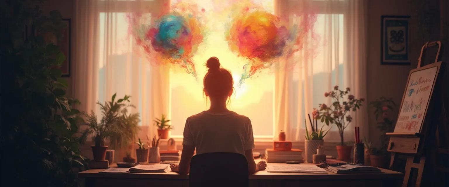 Person practicing 5-minute techniques to boost confidence in creative expression