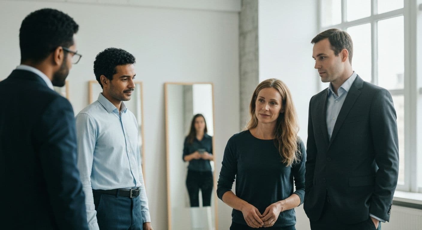 Professional demonstrating self and social awareness in workplace collaboration