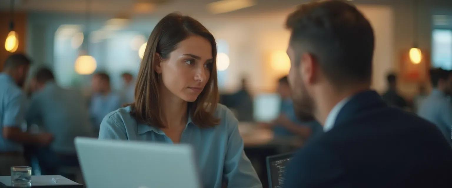 Professional using emotional intelligence techniques during a high-pressure workplace meeting