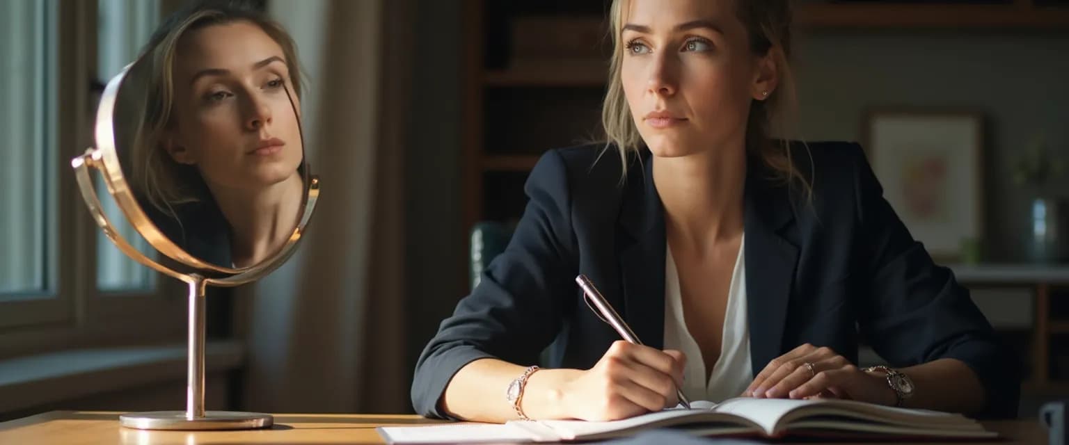 Person practicing self-awareness skills improves emotional intelligence