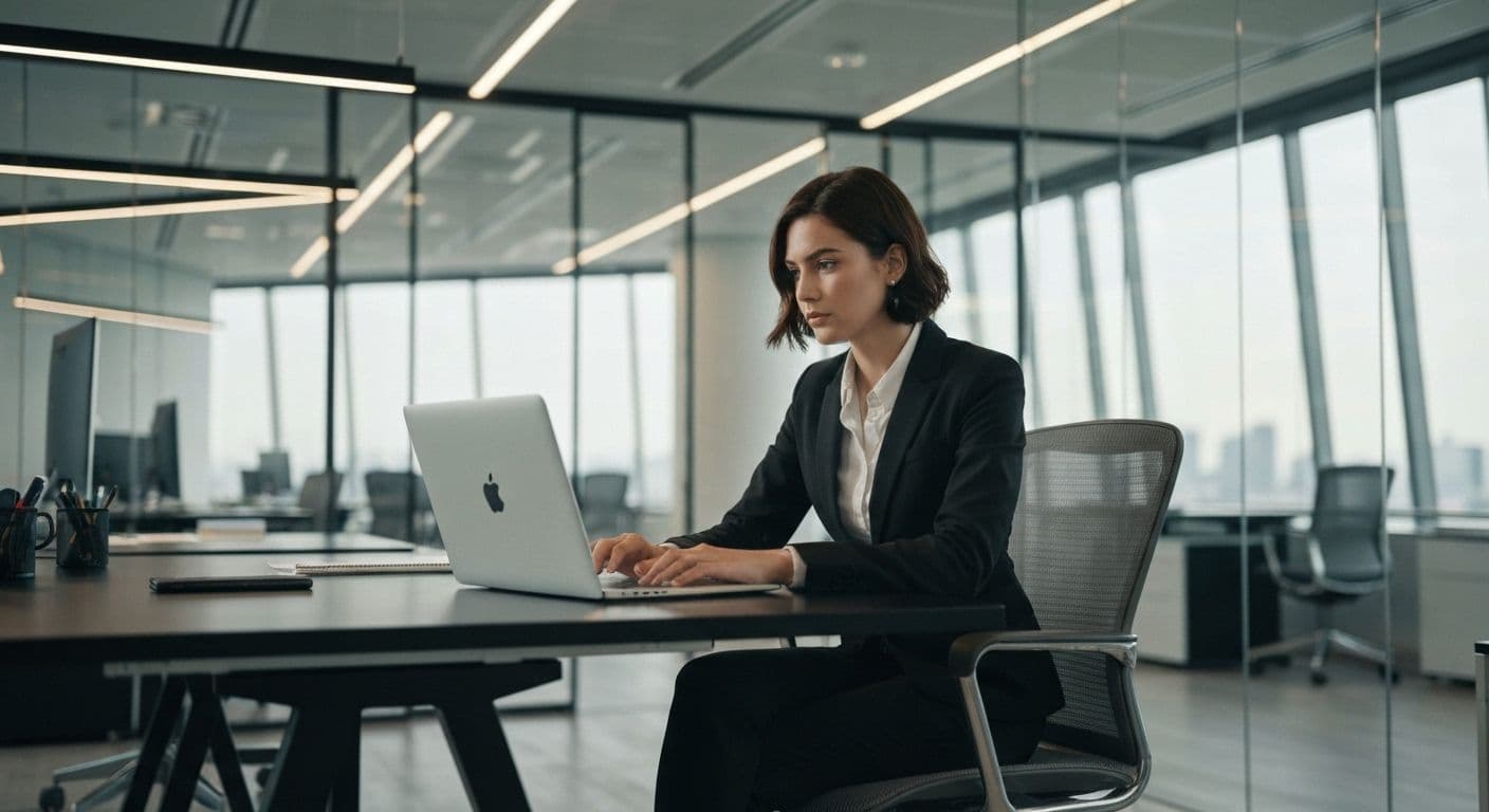 Busy professional taking a mindful moment to practice mindfulness between meetings at desk