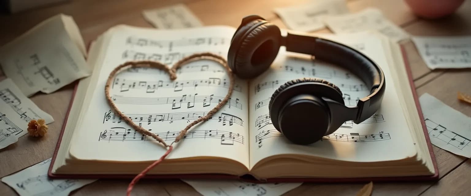 Person creating a personalized music playlist for getting over heartbreak