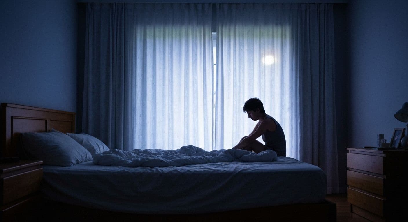 Person peacefully sleeping after managing heartache after breakup with calming nighttime routine