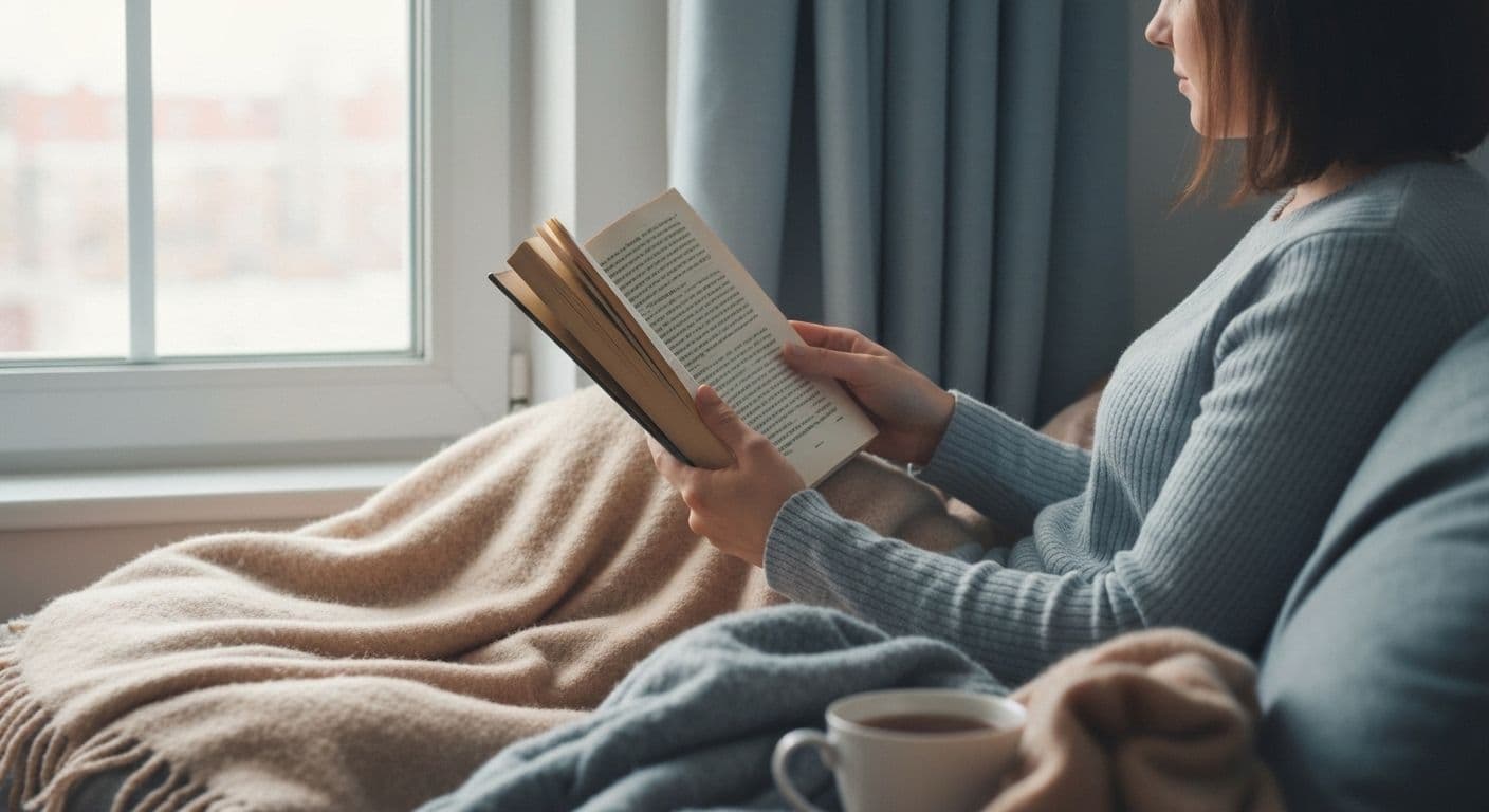 Person reading grief share books in a quiet, private space for personal loss processing