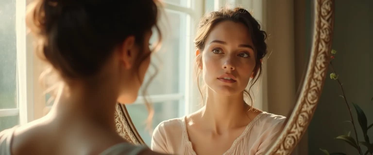 Person practicing mirror work exercises for enhanced self help awareness