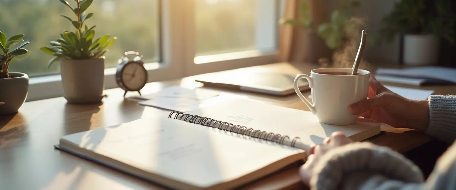 Manager practicing daily reflection exercises for leadership development through self awareness and self discipline