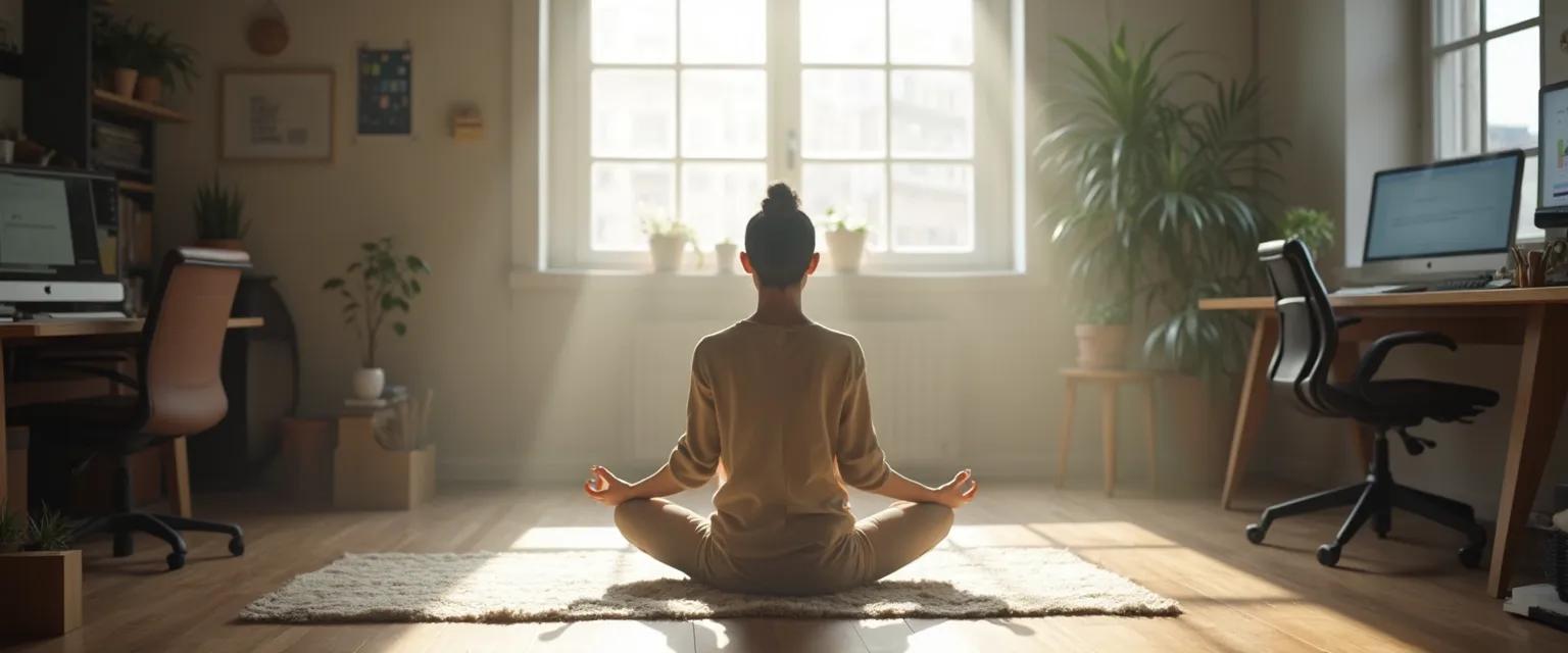 Woman practicing a quick peace ritual for peace of mind in daily life