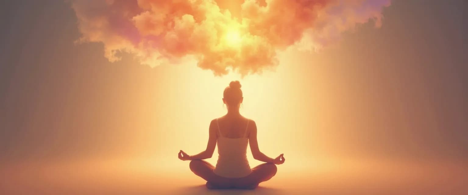 Person practicing positive psychology self-awareness techniques with a mindful expression