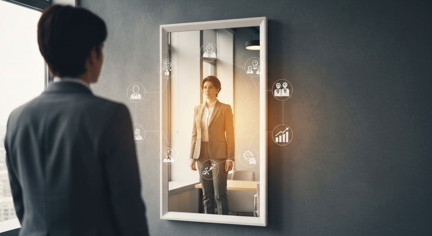 Professional reflecting on work performance showing why self-awareness is key to career growth