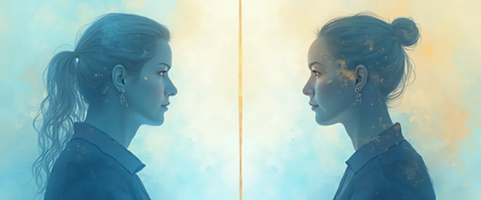 Person practicing self and other awareness in a relationship conversation