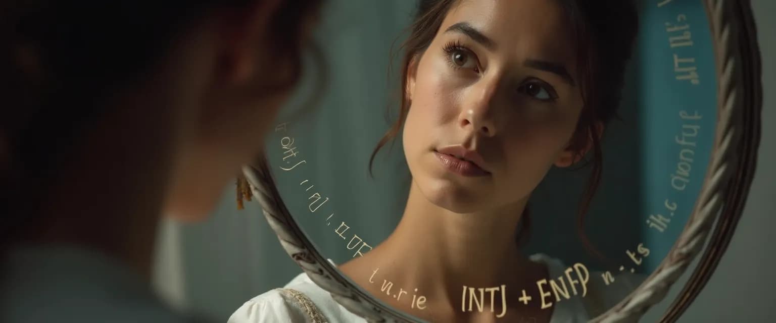 Person reflecting on MBTI self-awareness exercises with personality type chart