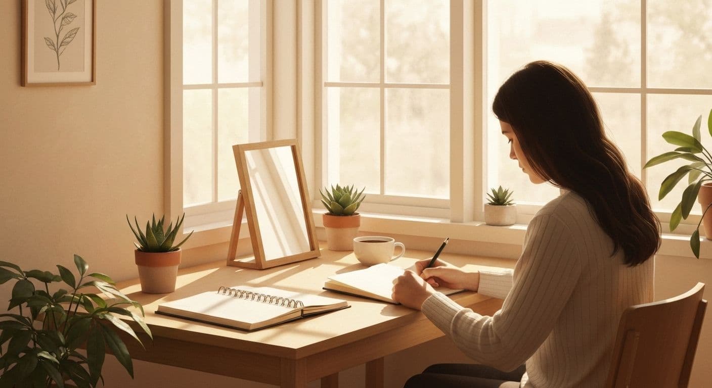 Person practicing daily habits that build the science of self awareness during everyday activities