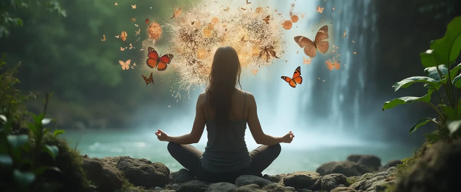 Person practicing mindful techniques to increase self awareness and acceptance through focus on conscious thoughts