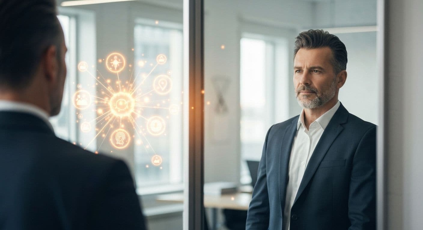 Professional demonstrating the concept of self awareness in workplace setting for career success