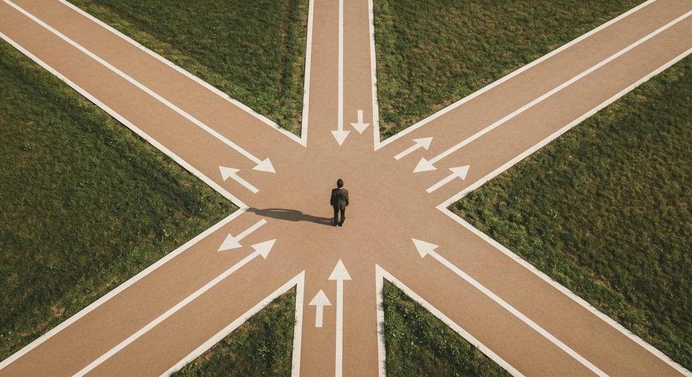 Person pausing mindfully during workday to practice points on self awareness for better decision-making
